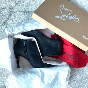 Christian Louboutin Black Belle Suede 85mm Booties